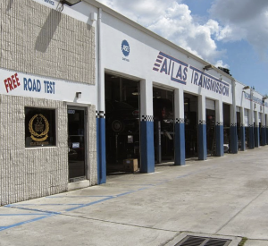 Auto repair shop with free road test offer.