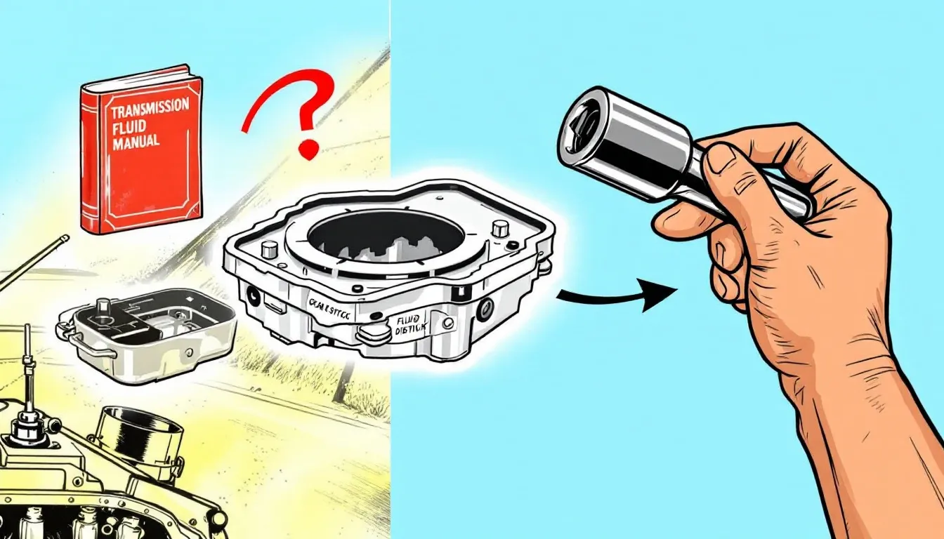 A visual representation of transmission fluid maintenance procedures.